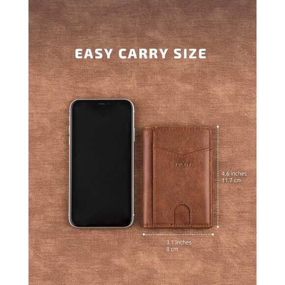 Mens Wallet VULKIT Bifold Front Pocket Slim RFID Blocking Credit Card Holder - Picture 5 of 7